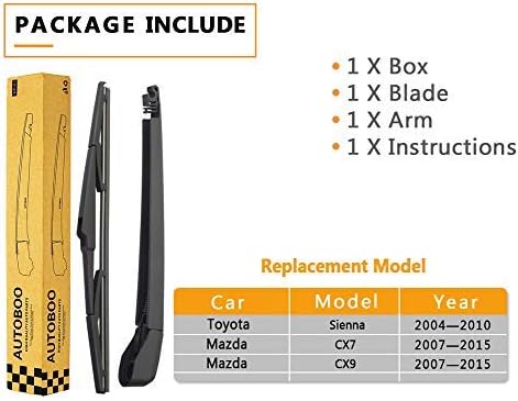 Zamjena seta noževa Ručice stražnjeg brisača Za Sienna aktivnosti iz 2004-2010, Mazda CX7 CX9 2007-2015 - OEM
