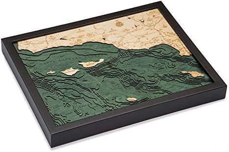 Santa Barbara/Kanalski otoci 3-D Morski drveni kartica, 16 x 20