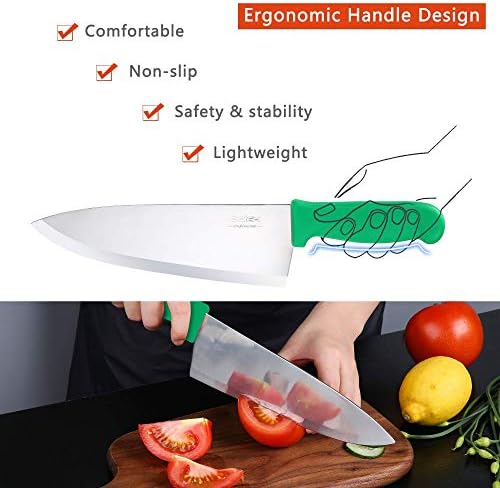 Kuhinjski nož BOLEX 8 Inča Pro za rezanje povrća, Kuhar Nož od visoko ugljičnog nehrđajućeg Čelika, Višenamjenski