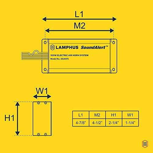 LAMPHUS SoundAlert 12 100 W Električni Komplet Policajaca zvučnih signala [Tanki zvučnik] [120-130 db] [hands-Free]