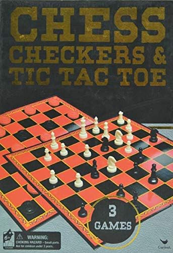 Kardinal Industries Šah/Dame i Tic-tac-nožni prst u kutiji od Zlatne Folije Klasična igra