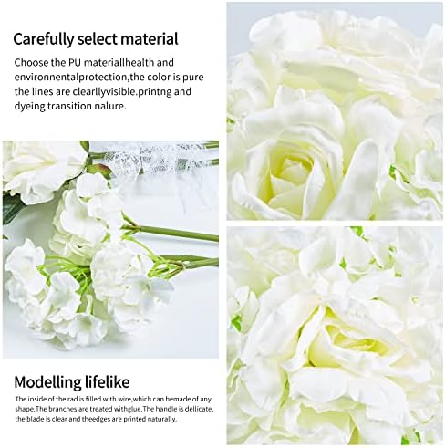 Umjetno cvijeće, Buket Ruža od Svile Hortenzija, Lažni Plastične Umjetno Cvijeće sa Stabljikama, za Vjenčanje/Zurke/Urediti/Home