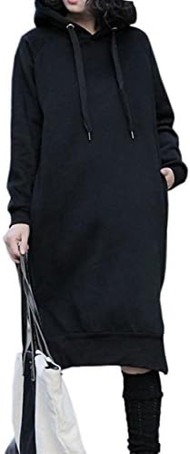 NUTEXROL Ženska утолщенная dugo runo majica sa kapuljačom, haljinu s kapuljačom, pulover, Plus size