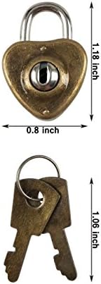 12ШТ Starinski Starinski Stil Mini-lokoti u obliku srca Ključ Brava s ključevima od CSPRING