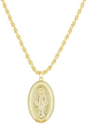 Ogrlica Djevice Marije od 18 Karatnog zlata - Ogrlica s медальоном - Predivnu ogrlicu sa čip-medalja za žene