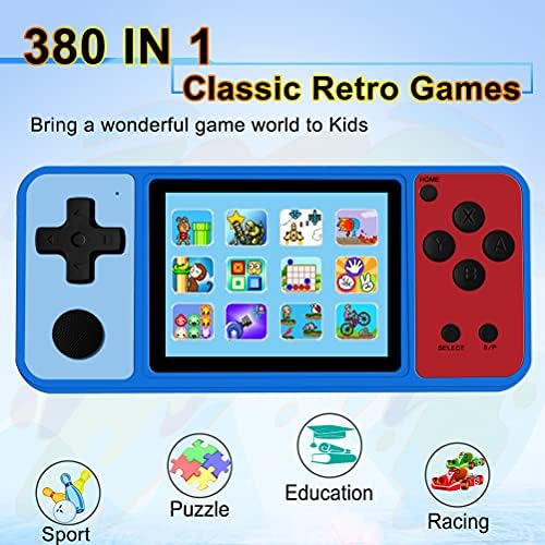 Handheld konzola Great Boy za djecu s predinstaliranim 380 Klasičnim Retro igre sa zaslonom u boji 3,0 inča