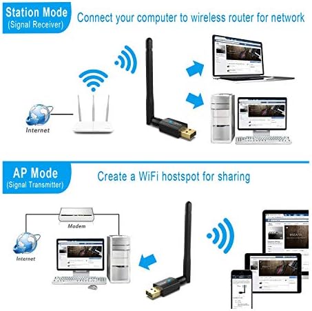 EDUP USB WiFi Bluetooth 4,2 Adapter Wi-Fi Adapter ac600 Mbit /s Dvofrekvencijska Antena od 2,4 Ghz /5,8 Ghz za PC Podrška za Windows 10/8.1/7/XP/Vista / Mac