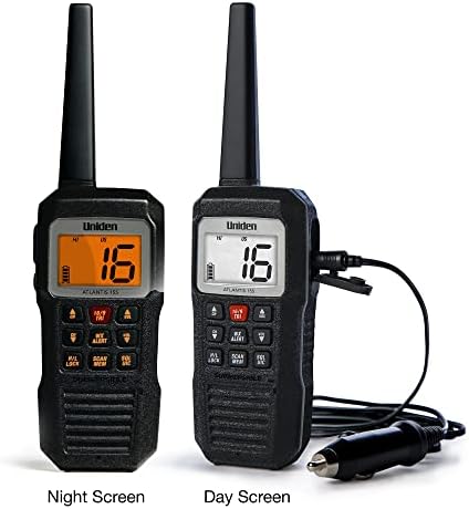 Uniden Atlantis 155 Dvosmjerni Prijenosni VHF-Morsko Radio, Vodootporan Potopna Plutajući IPX7, Dvije Zaslon,
