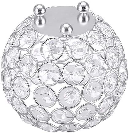 Šuplja Kristalna Zdjela Dizajn Čaj Lampa Svijeća Dekor Stola Centralne dogovor za Vjenčanje (12 cm-Silver)