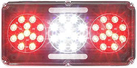 Partsam 1pc Pravokutni Crvena trostruki led Stražnja svjetla prikolice s prozirnim staklima RV Kamper Kuća na