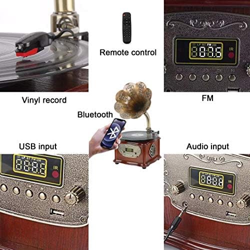Drveni Fonograf Gramofonske Okretni Stol Player Gramofonskih Ploča Zvučnici stereo sustav za Upravljanje 33/45