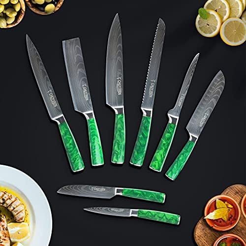 Set Noževa za Kuhara iz 8, Profesionalni Kuhinjski Nož za Svakodnevnu Uporabu, Set Kulinarske Noževa od visoko