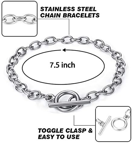 JIAYIQI 10 kom. narukvica-lanac za izradu nakita s patent-prekidač od nehrđajućeg čelika, narukvica-karika lanca,