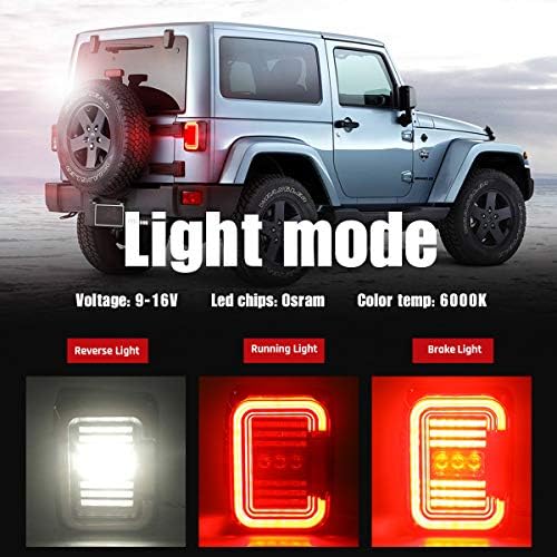 Led stražnja svjetla AUDEXEN Kompatibilne s Jeep Wrangler JK JKU 2007-2018, Jedinstveni dizajn u obliku slovaS,