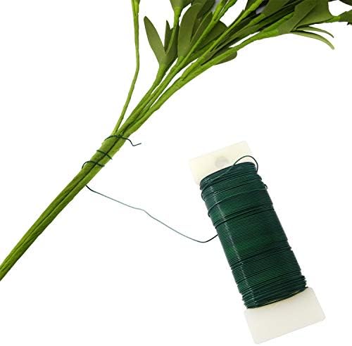 Honbay 2 role Zakrivljenim žice 22 kalibra Zelene cvjetnog žice za cvjetnih aranžmana, rukotvorina, Vijenac,