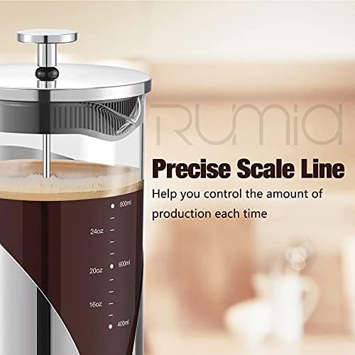 Aparat za kavu za fr - press-Konferenciji za kavu Rumia 304 nehrđajućeg čelika, Stakla Fr-press s linije kamenca,