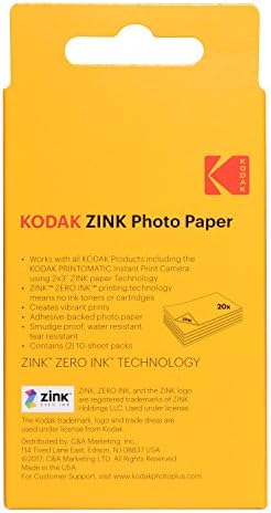 Mekana torbica za Fotoaparat Zink – Mala Kamera Instant Ispis i foto papir premium klase 2x3 Zink (20 Listova)