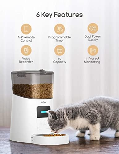 Automatski ulagač za mačke Faroro 2.4 G WiFi Sa podrškom za 6-litreni inteligentnog mjernog uređaja hrane za