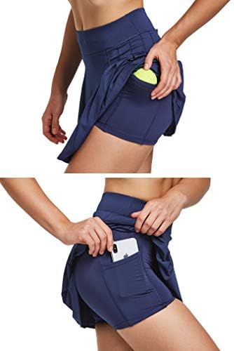 Ženska плиссированная teniska suknja Cityoung s visokim strukom, Aktivni kratke hlače, suknja s džep za trčanje,