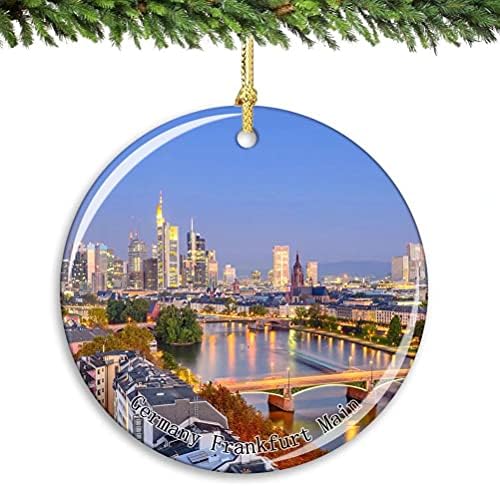 Njemačka Frankfurt Glavni Božićno Drvce Ukras Keramika Privjesak Сувенирное Ukras