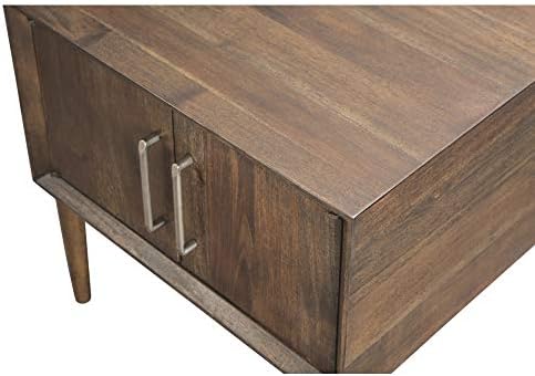 Korporativni dizajn Ashley - Киспер Moderan kvadratnom bočni stol sredine stoljeća, Tamno smeđe, 23,88D x 22,13W