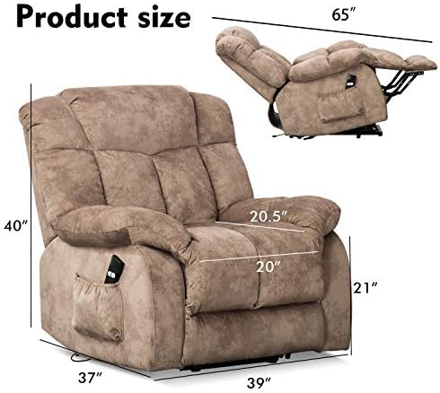 Stolica za ljuljanje s электроподъемником CANMOV za starije osobe - Mehanizam za otklapanje za teške uvjete rada i sigurnost-Protuklizni Tkanina kauč-Stolica za dnevni boravak s prostorom dizajnom (Deva)