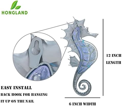 HONGLAND 2 Pakiranja Metalne zidne umjetnosti Morskog Konjica Zidni Dekor Obalni Zid Skulpture Plaža tema Zidni