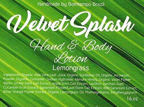 Losion Za Ruke i Tijelo Velvet Splash Lemongrass 16 unci, Prirodno i Organsko Sredstvo Za Skidanje Šminke, Hidratantna,