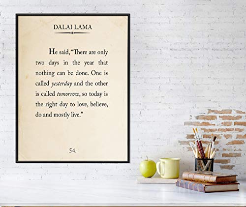 Ispis Književnih Citata U Stilu Portreta Stranice Dalaj Lama. Papir za likovne umjetnosti, laminiran ili u okvir. Nekoliko veličina Dostupni su za dom, školu ili ured