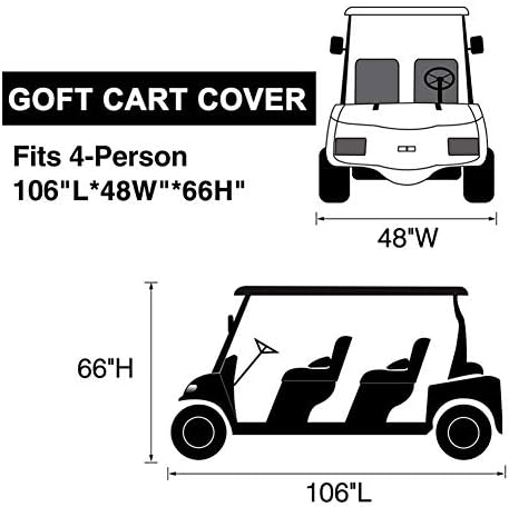 Golf-kar FLYMEI Pokriva 4 Putnika, Vodootporna navlaka za golf-kara 420D za golf-kara EZ GO Club, Golf kolica