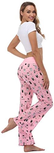 HDE Ženske пижамные Pidžama hlače sa širokim штанинами Svakodnevne slobodne hlače za odmor Пижамные hlače