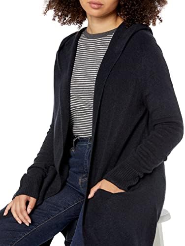 Džemper-cardigan Goodthreads za žene srednje duljine s kapuljačom dugih rukava