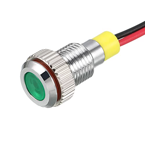 uxcell Upozoravajući Indikator ac/dc 110 v 8 mm Kontrolna Žaruljica Skrivene Montažu Na Panel Zelena LED Metalno