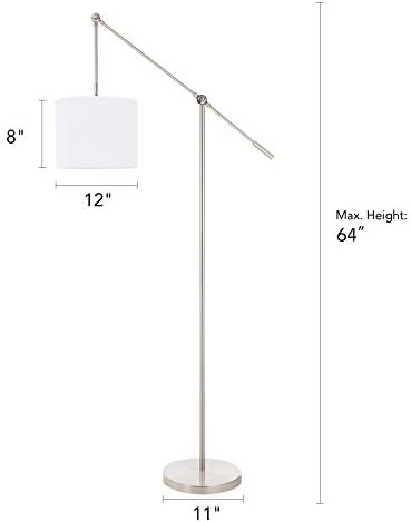 Moderni Luk podna lampa CO-Z, Visi Iznad Kauča Od Brušenog Nikla, Moderne Lampe s Podesivim Pivotiranje Ramena,