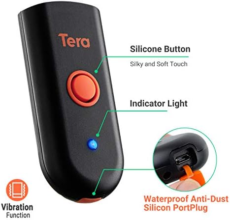 Tera Bežični skener bar kodova, Vodootporan, Otporan na udarce Mini džepni 2D skenera, 3-u-1 Bluetooth 5,0 i