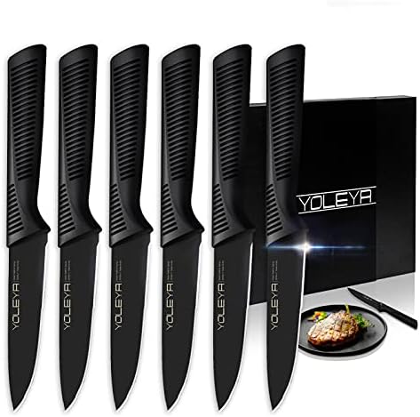 Noževi za odrezak, YOLEYA 4,5 Set Noževa za odrezak od 6 Высокоуглеродистых Njemačkih Noževa od nehrđajućeg