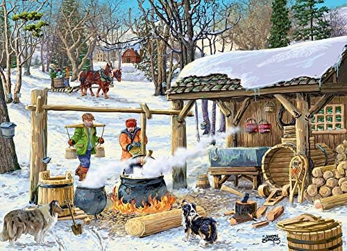 Puzzle Vermont Božićno Vrijeme Tvrtka Javorovog Sirupa 1000 Kom.