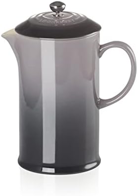 Kava fr-Press Le Creuset Od keramike s плунжером od nehrđajućeg čelika, 1 Litri, Na 3-4 šalice, Kremen, 91028200444000