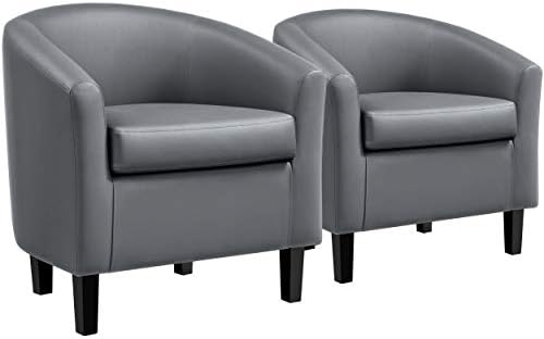 Yaheetech Komplet od 2 stolice-posuda Klupska stolica od umjetne kože Naglasak stolica u modernom stilu Stolica