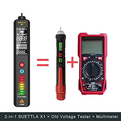 Tester napona Detektor napona SUETTLA i Pametni Digitalni Multimetar, Utičnica pod naponom/Null kabel, Električni