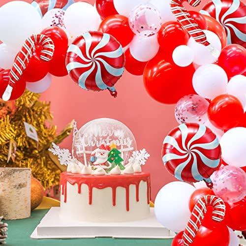 Božićni Set za Vijenac od Balona - 120 kom. Crvene i Bijele Balone od Latex sa Čokolade, sa Balonima od Конфетной