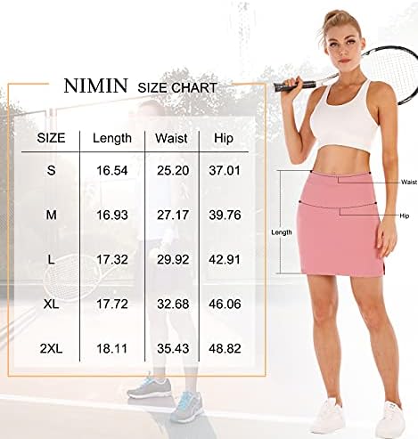 Teniske suknje NIMIN za žene Lagane sportske kratke hlače za golf Mini-suknje s visokim strukom, Kratke hlače