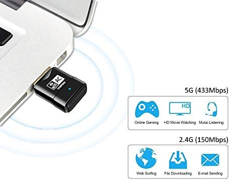 USB WiFi Adapter, AC600 Mini Bežične mreže ključ za Wi-Fi vezu za RAČUNALO/stolno računalo/Laptop, dual-band