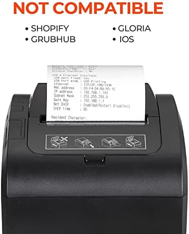 Pisač MUNBYN POS Pisač za račune USB Ethernet 80 mm termo transfer P047, Impresora térmica, Crna Kuhinja pisač