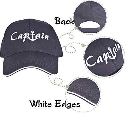 Kape Kapetan i prvi časnik| Bejzbol Kape Komplet od 2| Morske Morske Kape za Pomorce Crna i Roza, Pogodan za
