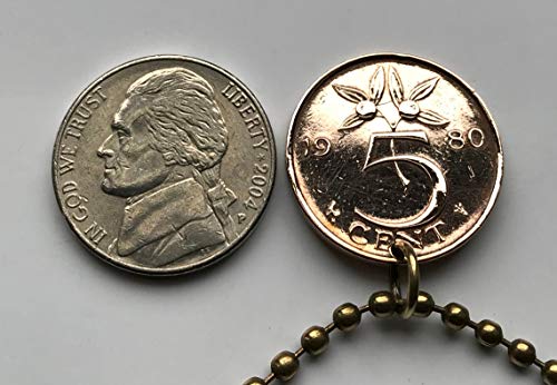 1979 Nizozemska Privjesak s kovanice od 5 centi Nizozemska kraljica Julijana Amsterdam, Utrecht Nizozemska,