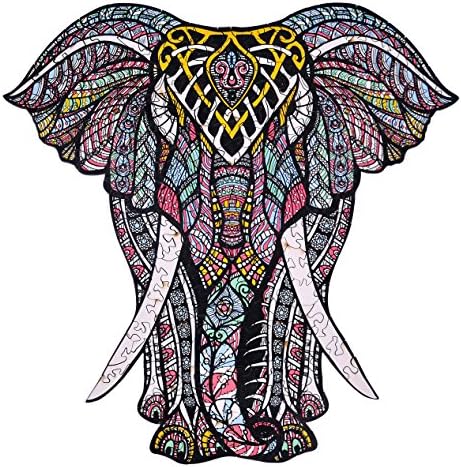 Drvene puzzle – Dekorativni slonovi Hartmaze HM-06 Zagonetke male veličine 171 Slagalice jedinstvenog obrasca-Lijepa životinja za odrasle i mlade u dobi od 9 godina - Najbolja kolekcija igara za obitelji.