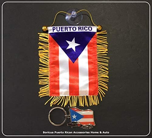 Puerto Rican 2 komada Boricua auto pack mini-privjesak sa zastavom Puerto Rico i PR