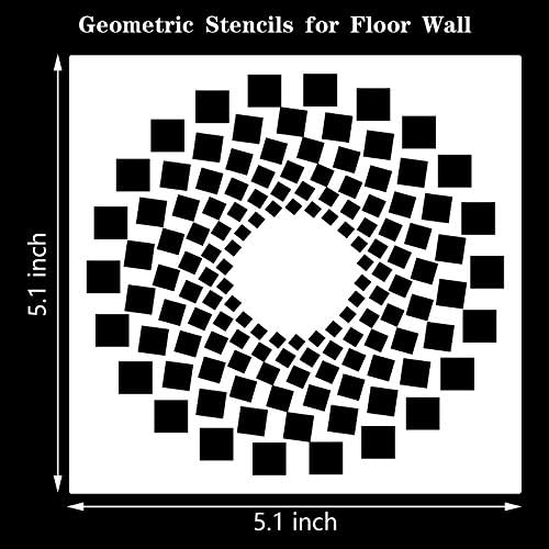 40 Komada Geometrijska matrica Predlošci za crtanje za Scrapbooking Keksi, Pločice, Namještaj, Dekor zidova