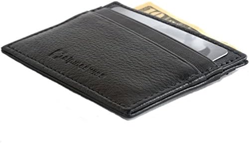 Alpsko Švicarski novčanik prednji džep Minimalistički супертонкий torbicu s 5 karata Od prirodne Kože